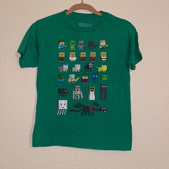 ✨Minecraft tee-shirt• Green•L(10/12) & Grey•M (8)✨ - Picture 1 of 3